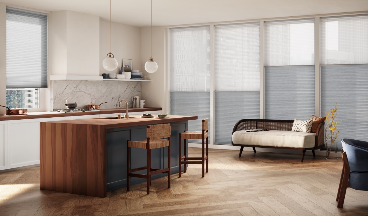 Applause® Honeycomb Shades in a bright casual room with a soft fabric profile and warm filtered daylight