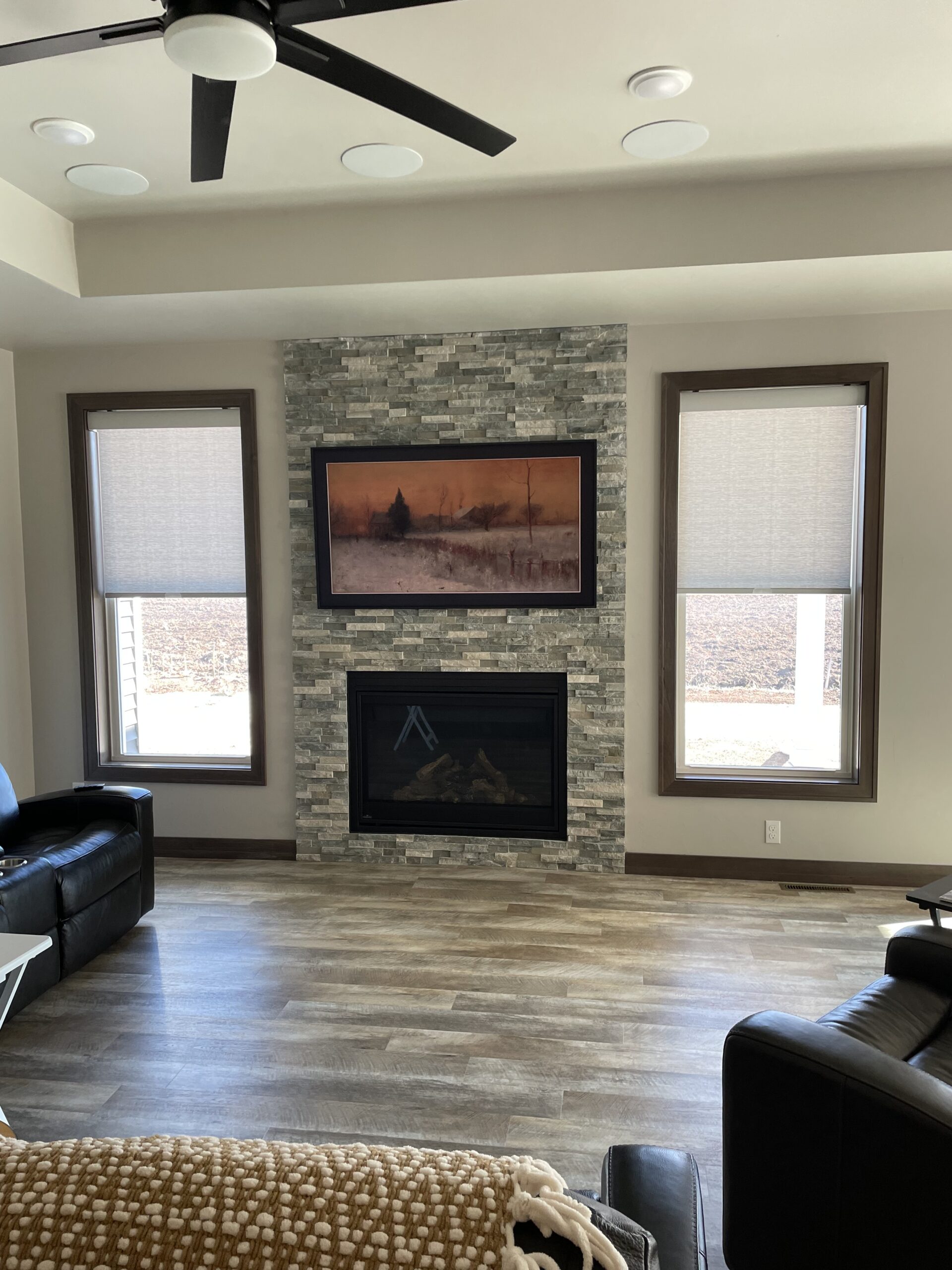 Completed Blinds By Valeri installation photographed in a bright residential interior
